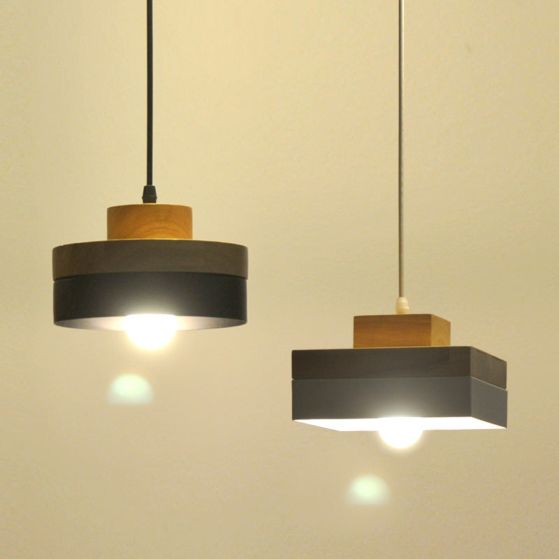 Geometric Layered Wooden Pendant Light