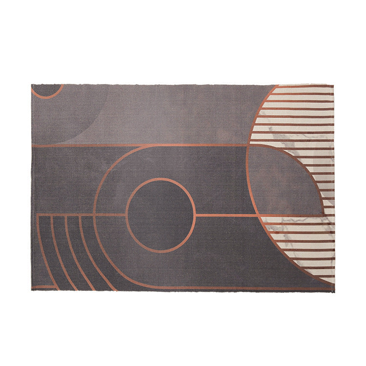 Round Decorative Living Room Carpet with Modern Geometric Pattern