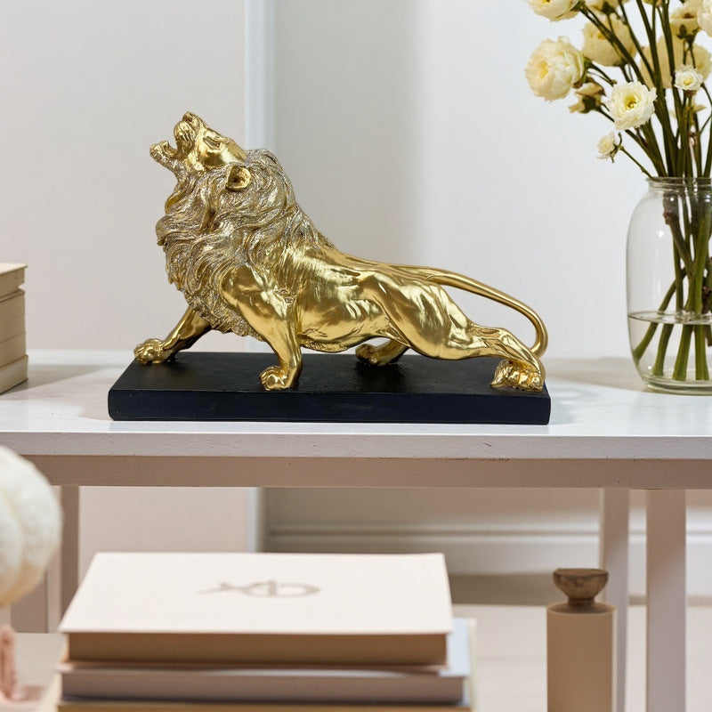Decorative lion figure with golden details