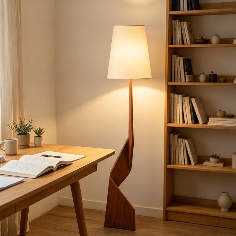 Artistic wooden floor lamp