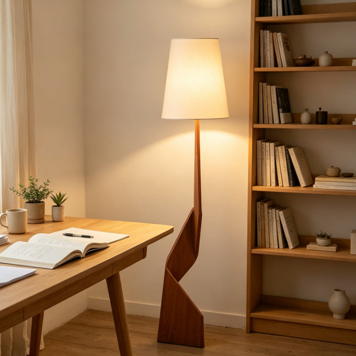 Artistic wooden floor lamp