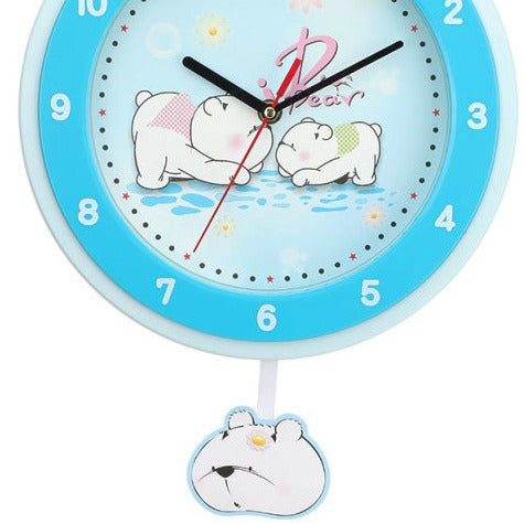 Wall clock with colorful animal design