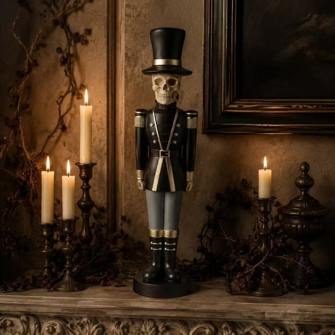 Decorative skeleton figure in military look