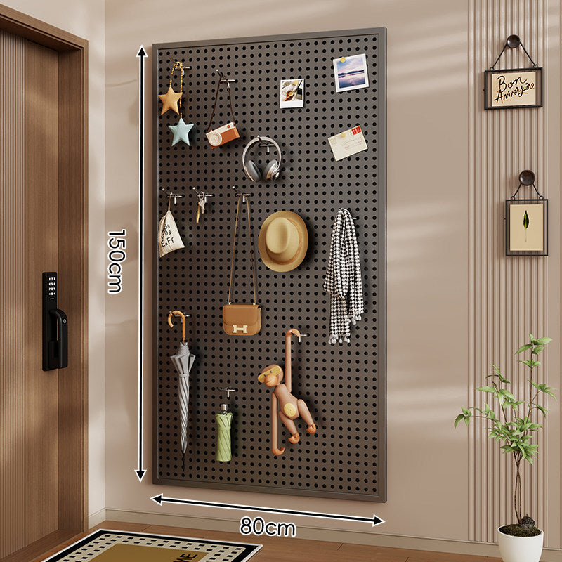 Wall-Mounted Perforated Pegboard Organizer Panel Large Square with Modular Hooks and Accessories