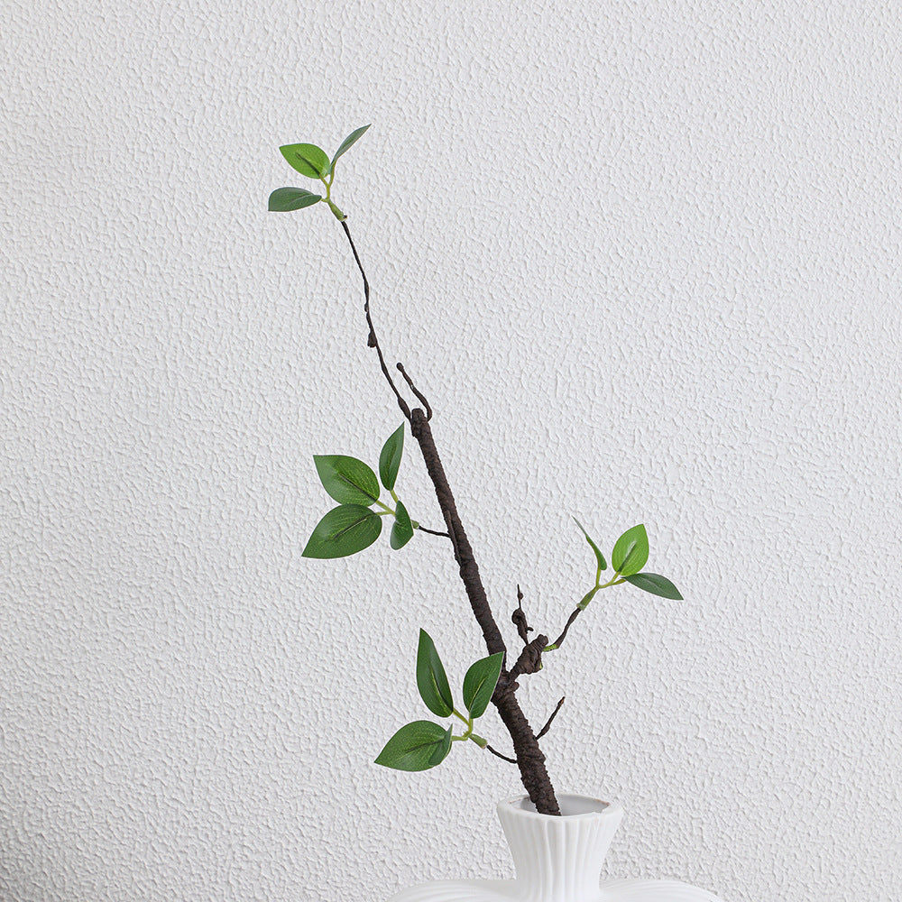 Decorative artificial tree branch with realistic leaves