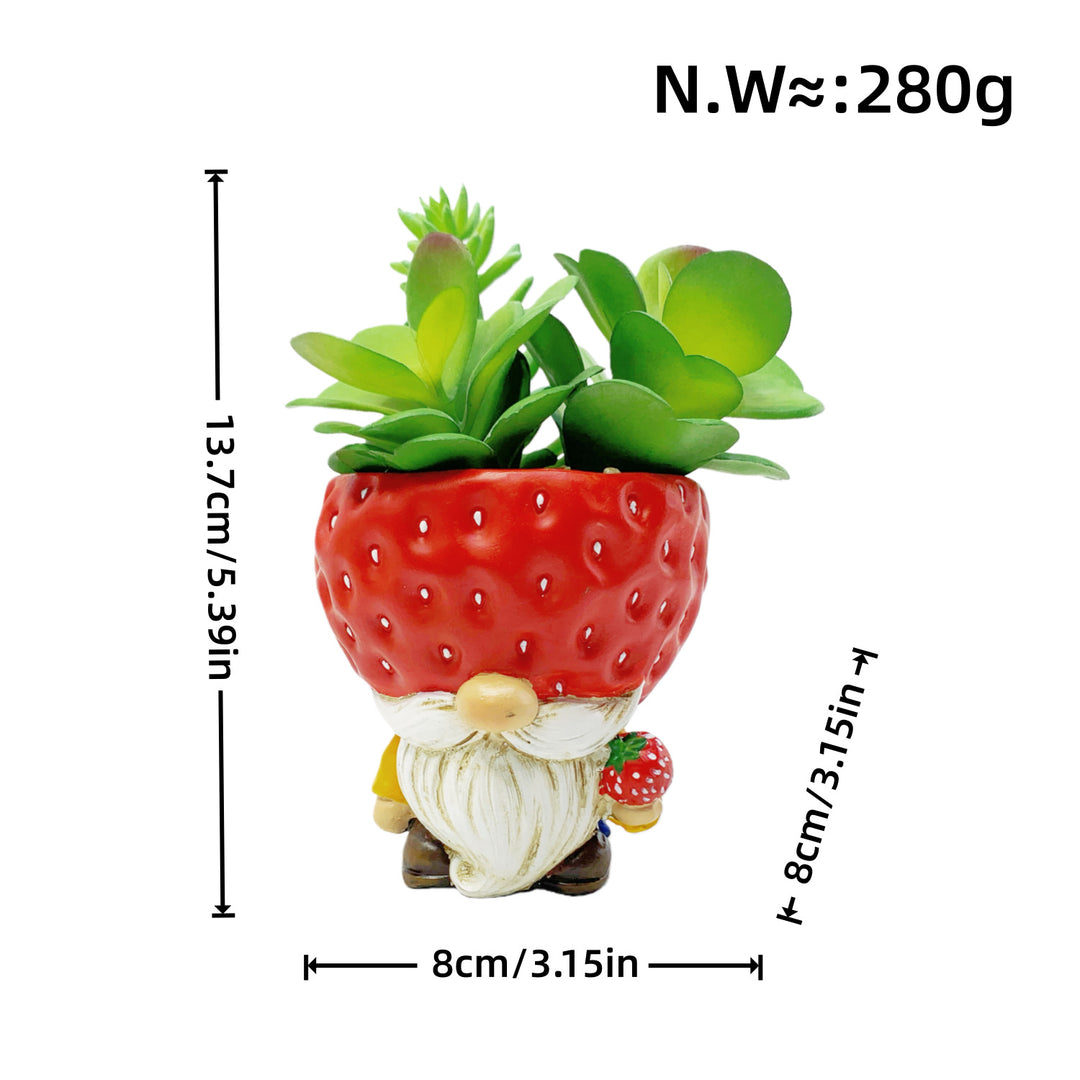 Original flower pot figure with gnome motif