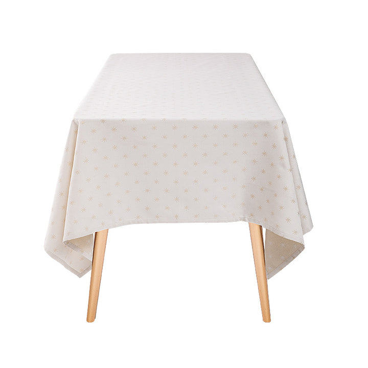 Woven jacquard tablecloth with diamond relief and easy-care cotton blend