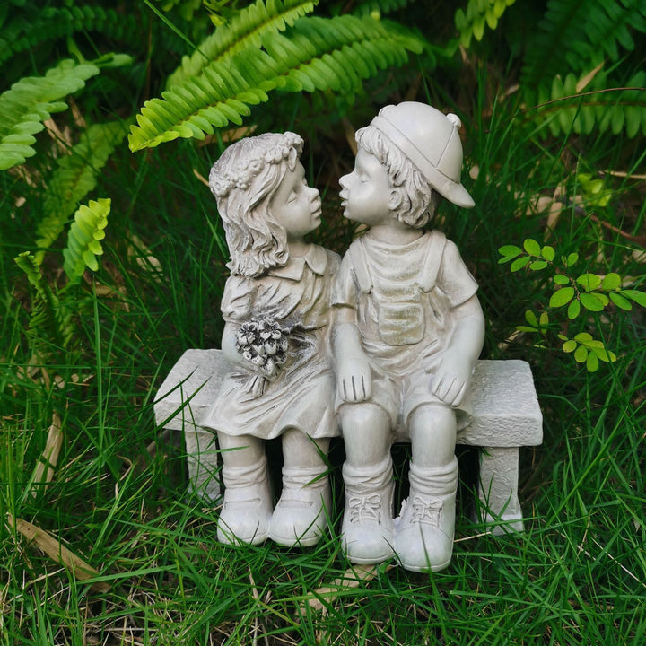 Cute Children Sitting Sculpture