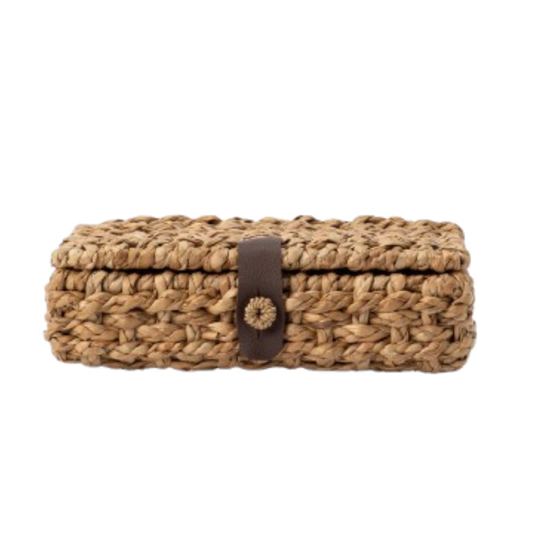 Handcrafted Storage Box Made of Braided Natural Material