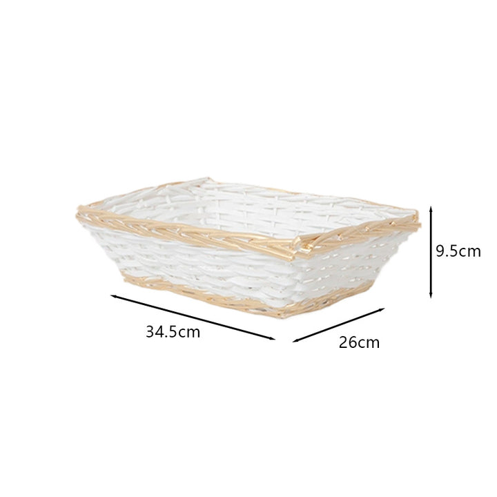 Decorative storage basket with braided frame
