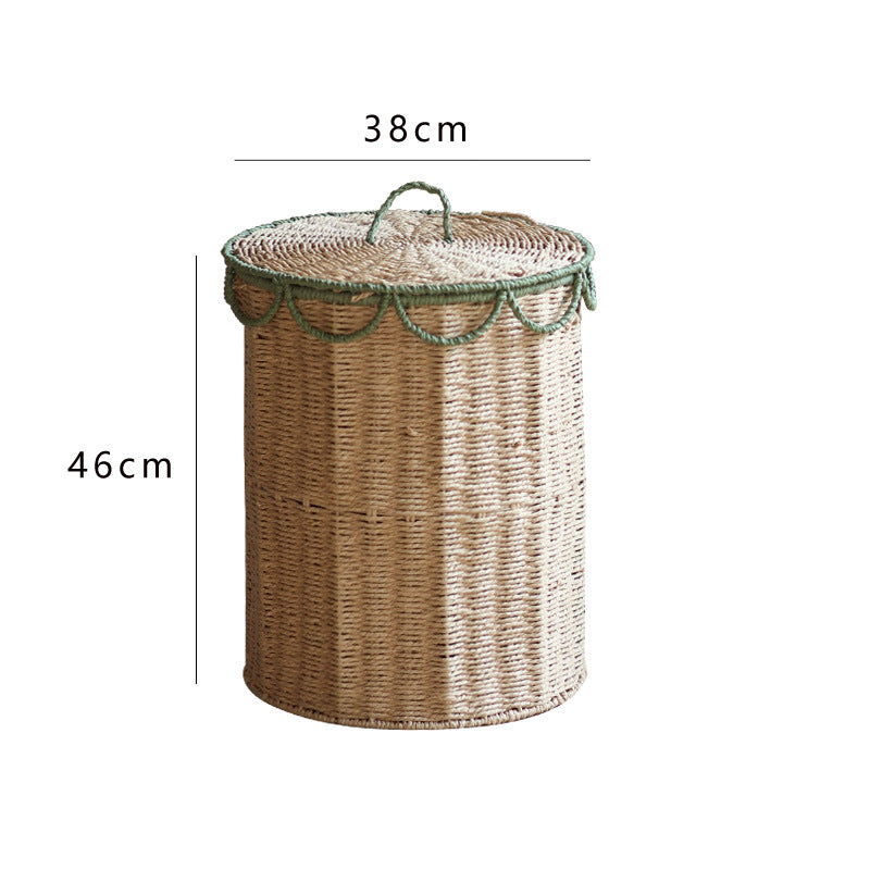 Rustic laundry basket with lid
