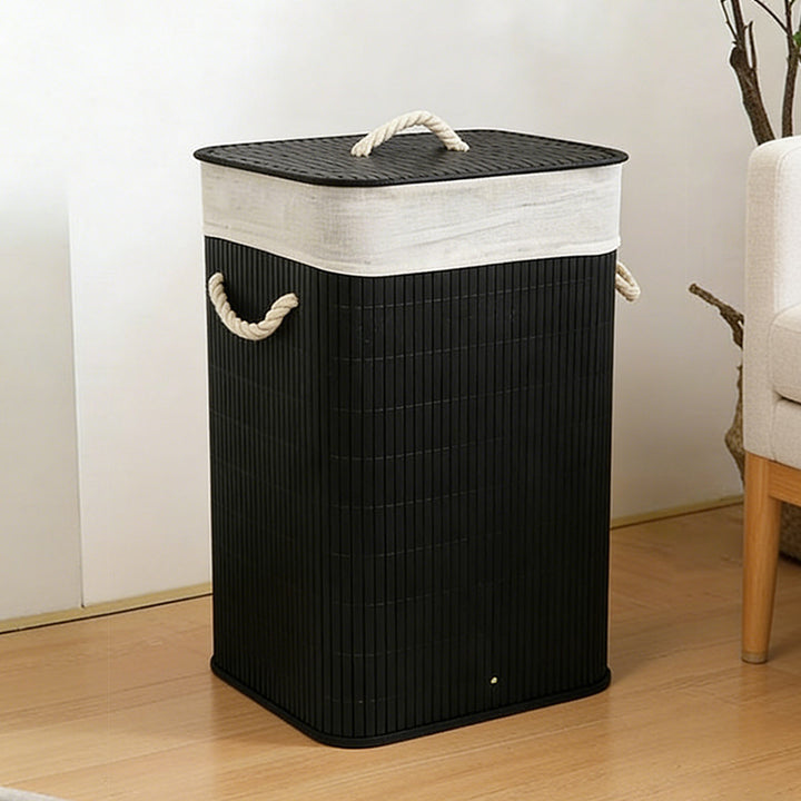 Laundry basket with lid and handle