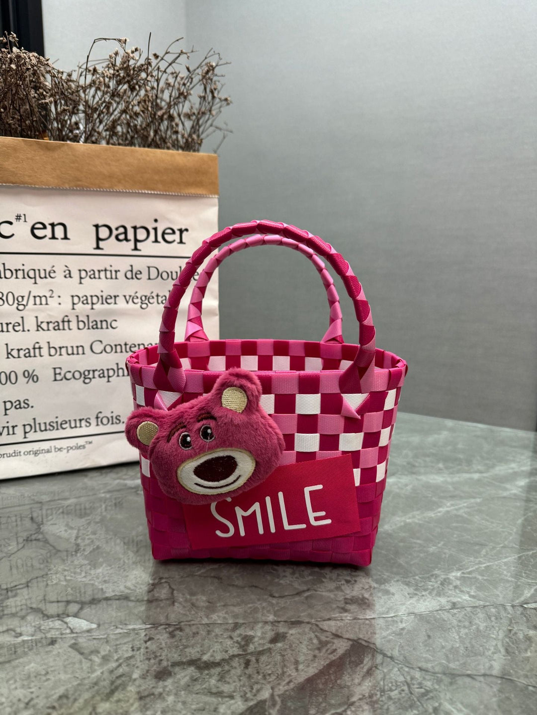 Playful and Colorful Basket Bag
