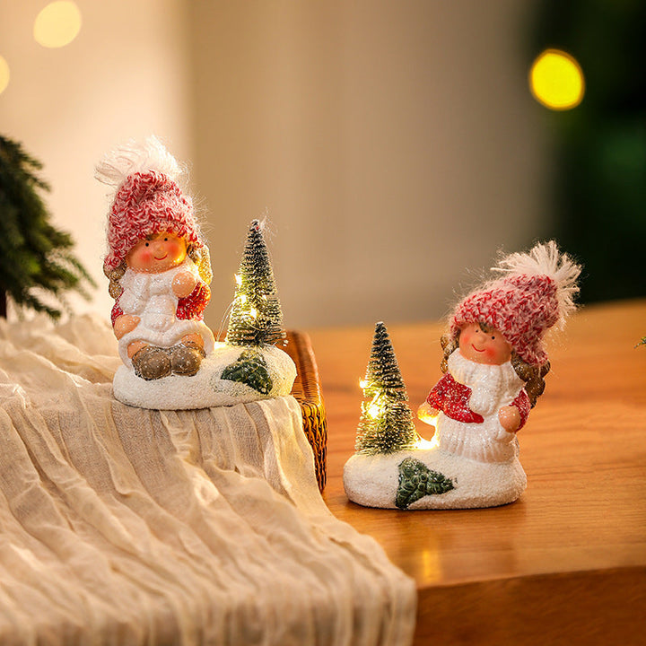Cute Christmas figure with light decoration