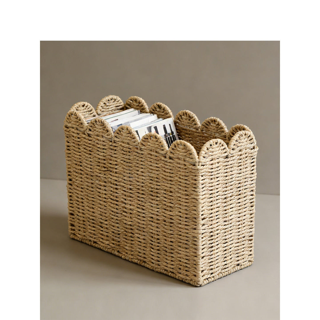 Decorative storage basket with waved edge