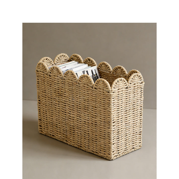 Decorative storage basket with waved edge
