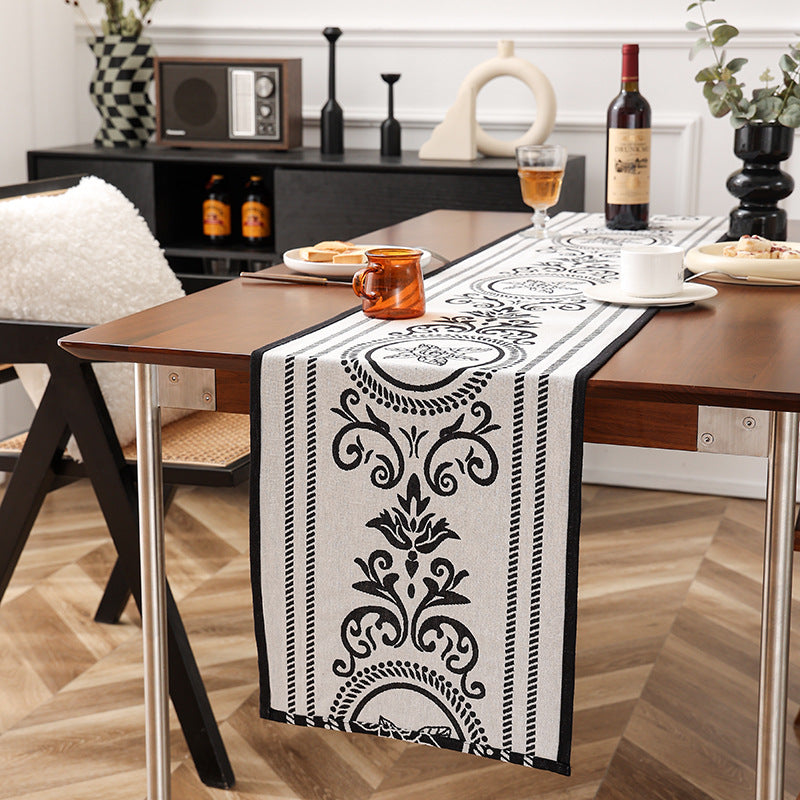 Ornamental lightweight viscose scarf with decorative medallion pattern