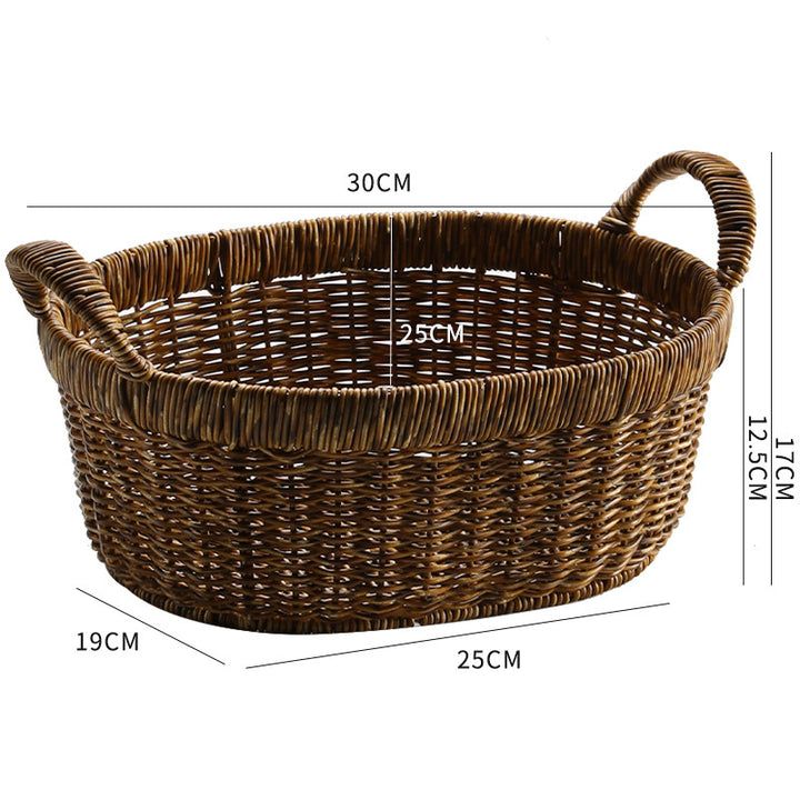 Elegant Handwoven Oval Storage Bowl