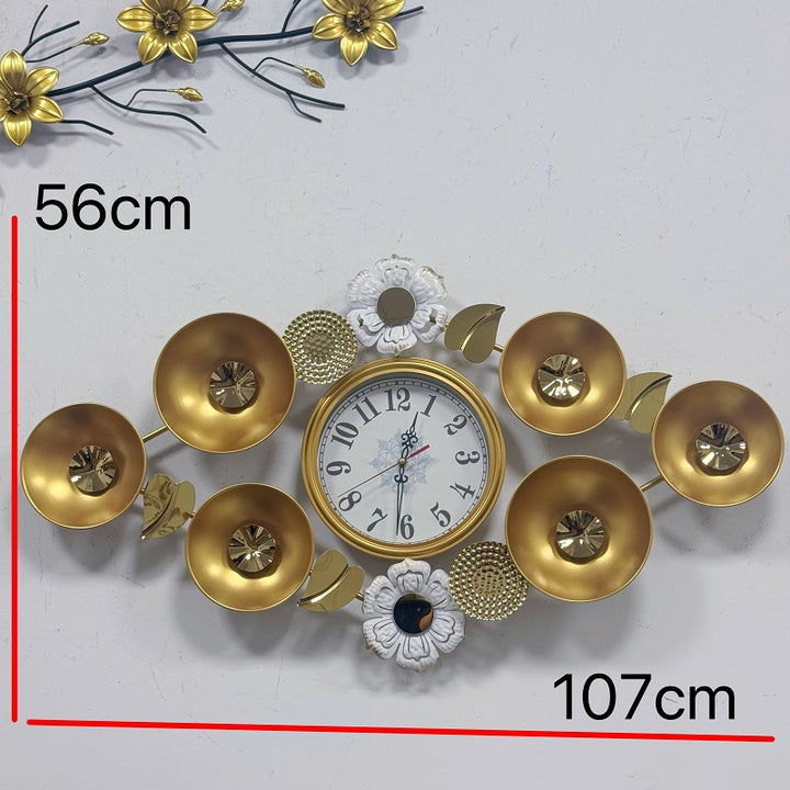 Elegant Decorative Wall Clock with Floral Accents