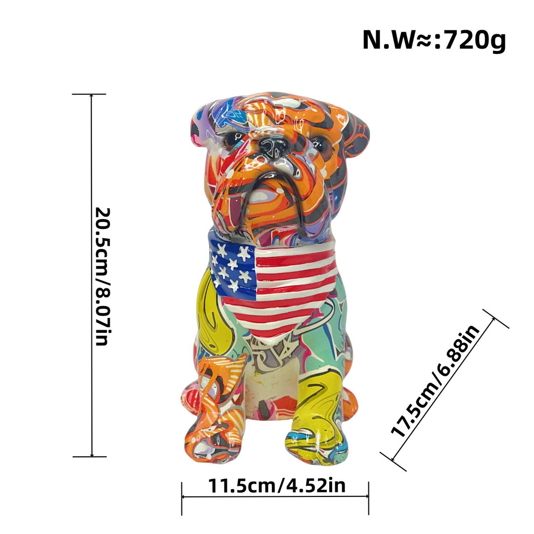 Colorful decorative figure of a dog in modern design