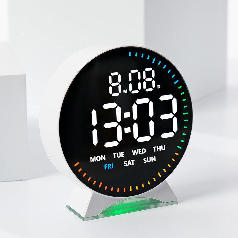Digital multifunction alarm clock with calendar and temperature display