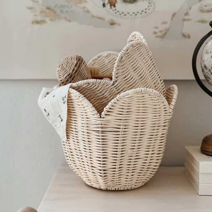 Handwoven basket with elegant shape