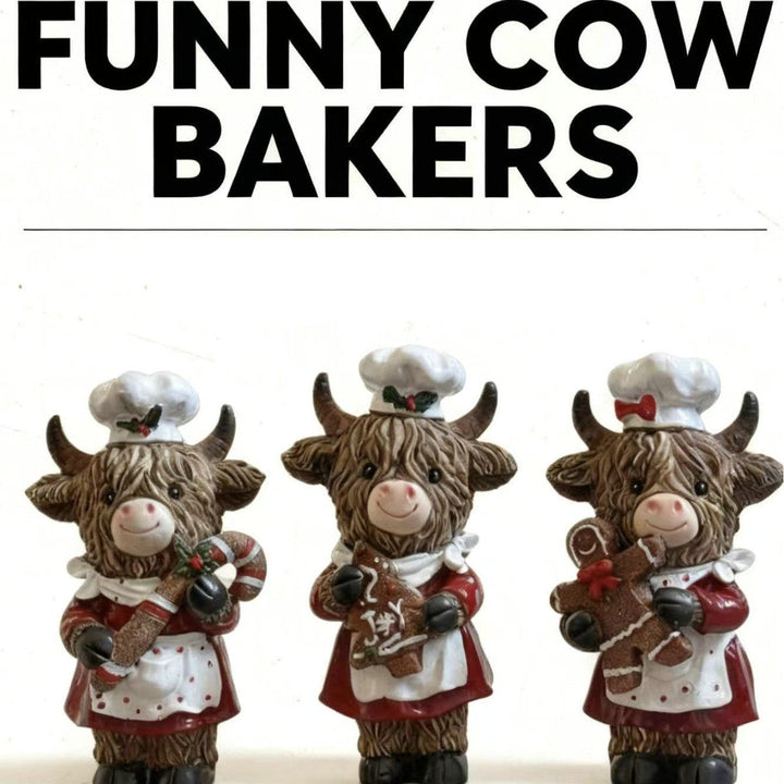 Enchanting Christmas cow figurine