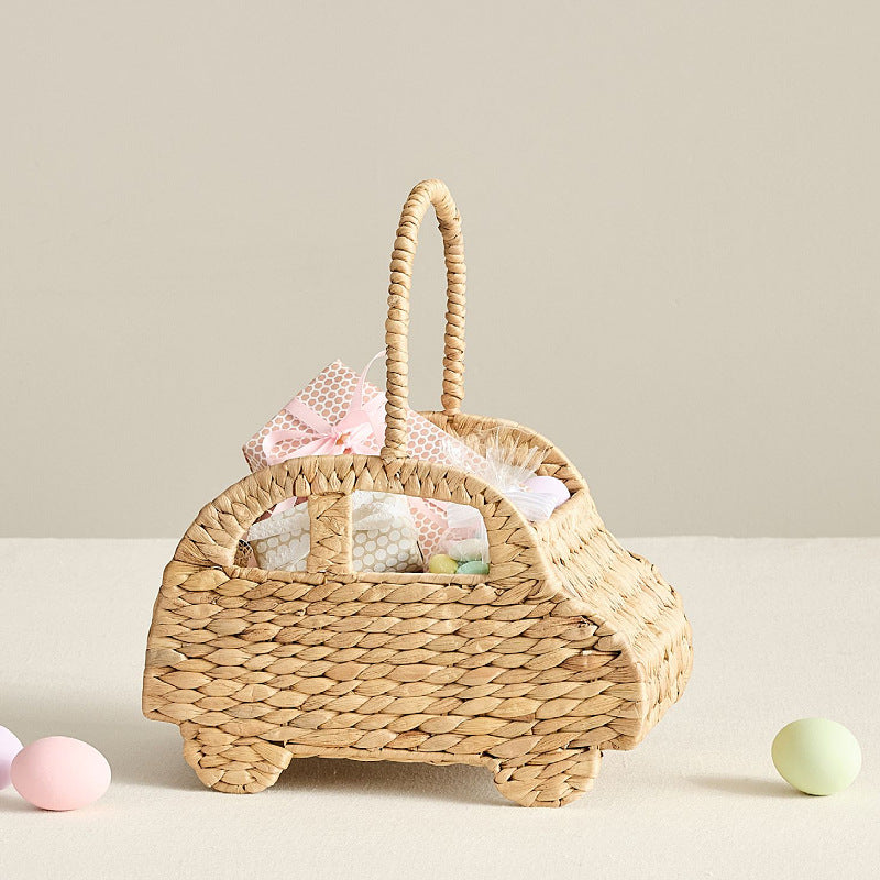 Playful vehicle storage basket