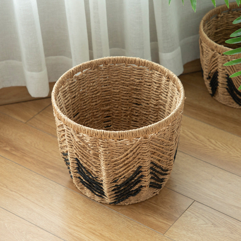 Modern storage basket with geometric design