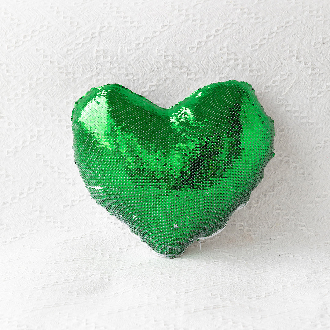 Heart-Shaped Sequin Throw Pillow
