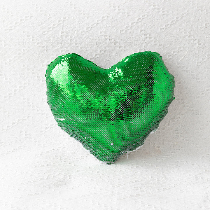 Heart-Shaped Sequin Throw Pillow