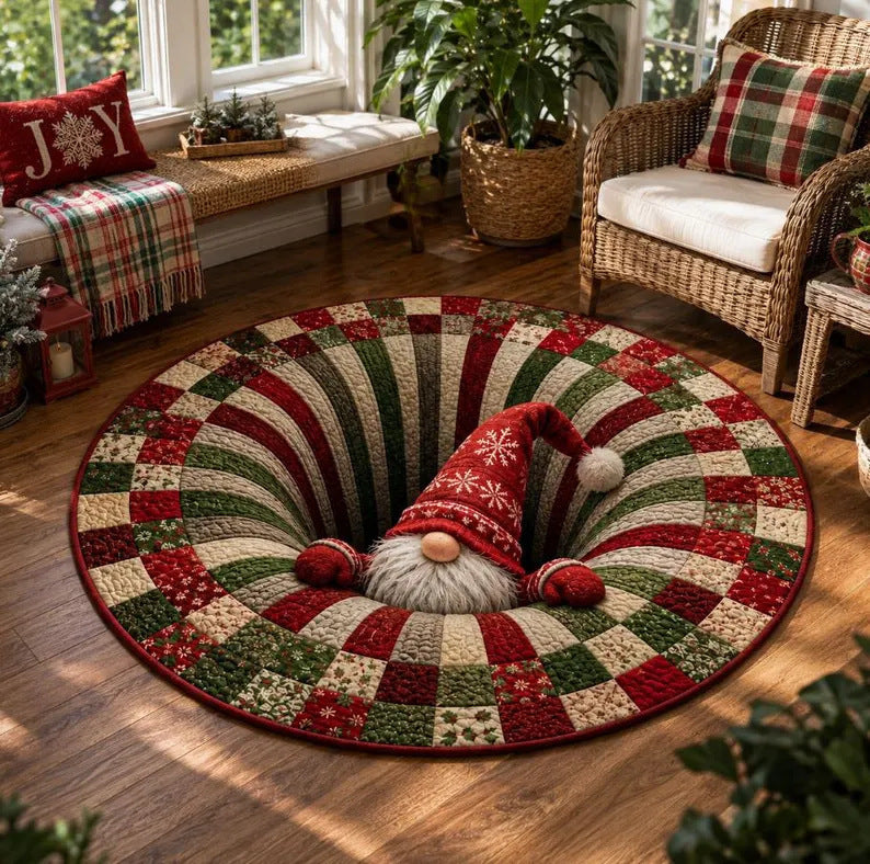 3D Holiday-Themed Circular Area Rug for Home