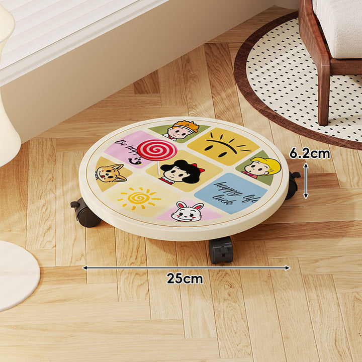 Round Decorative Rolling Plant Dolly with Locking Swivel Casters
