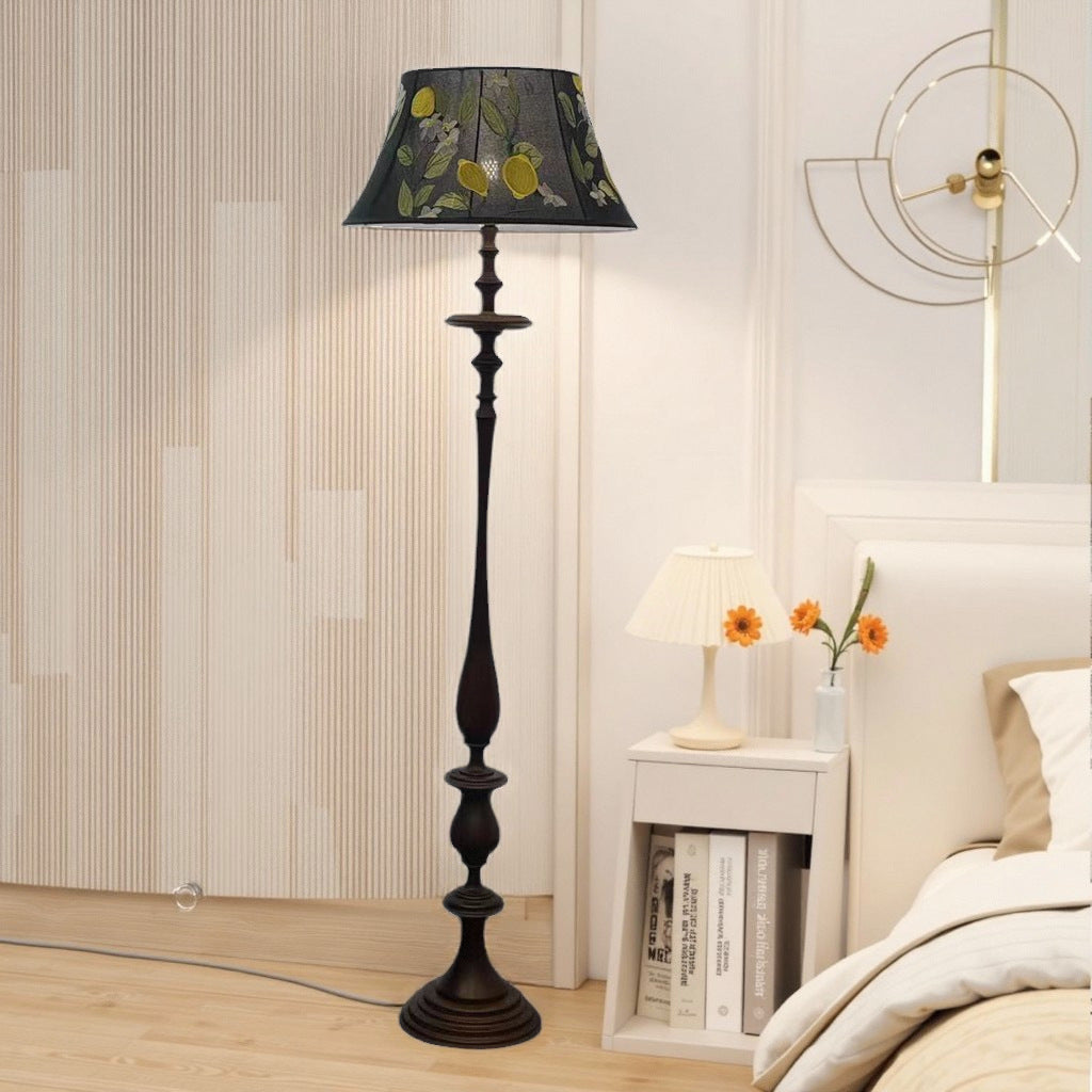 Elegant floral pattern floor lamp