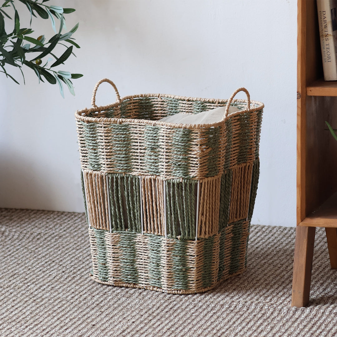 Handcrafted storage basket made of natural materials