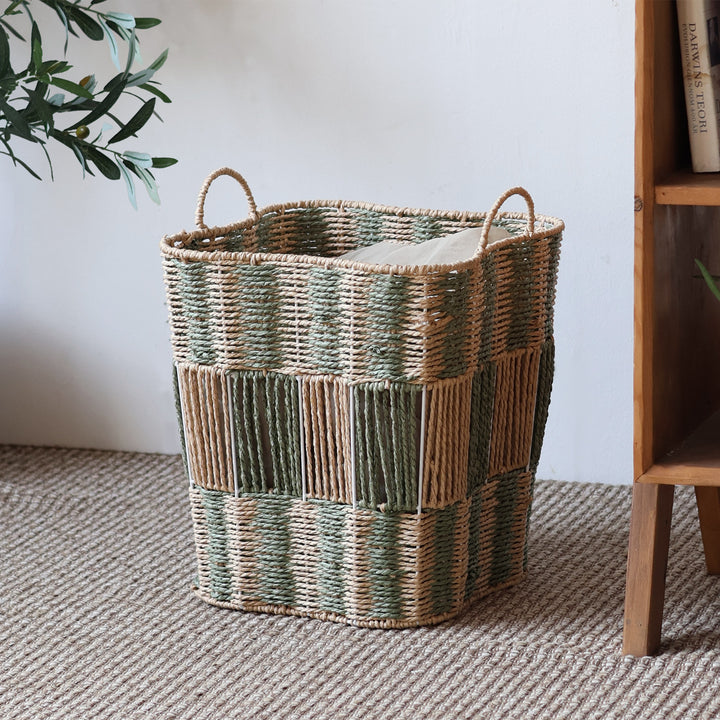 Handcrafted storage basket made of natural materials