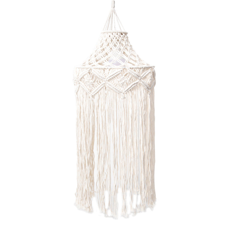 Elegant Macrame Hanging Lamp with Fringes