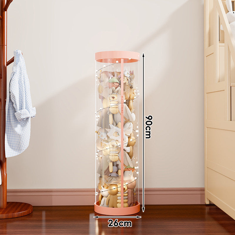 Vertical Transparent Plush Toy Storage Cylinder Organizer