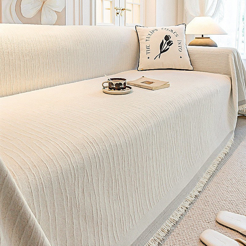 Textured Knit Sofa Throw Cover