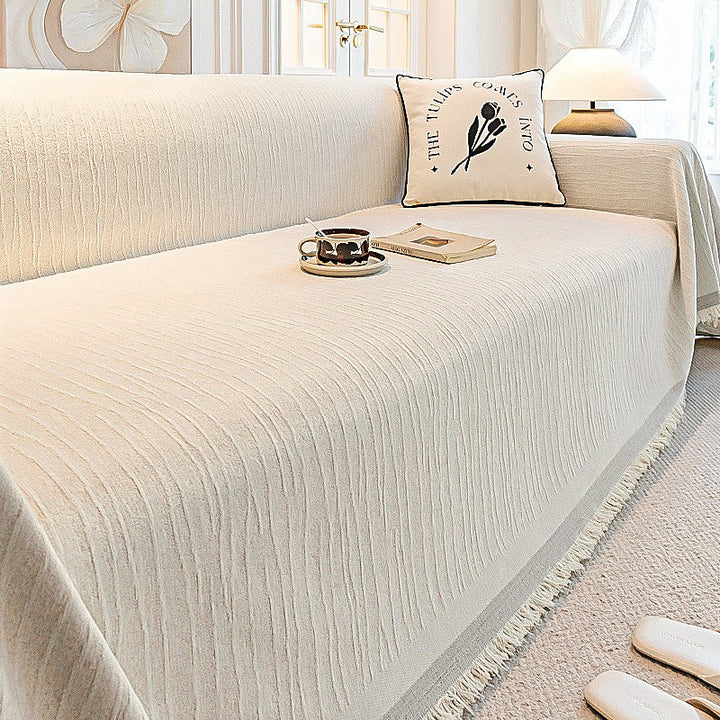 Textured Knit Sofa Throw Cover