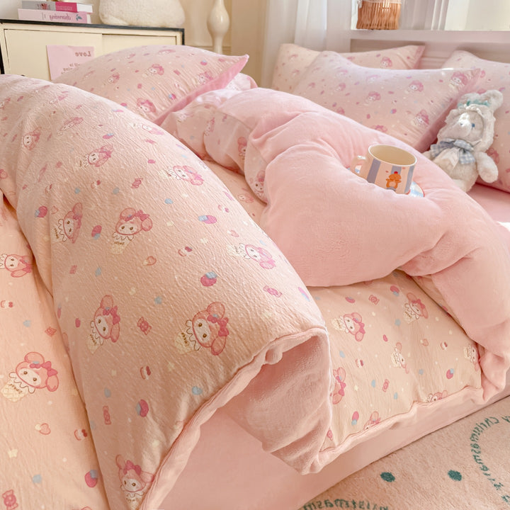 Playful Cartoon Print Duvet Cover Set