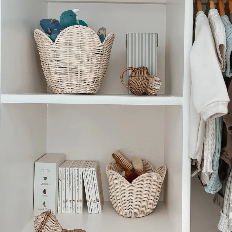 Handwoven basket with elegant shape