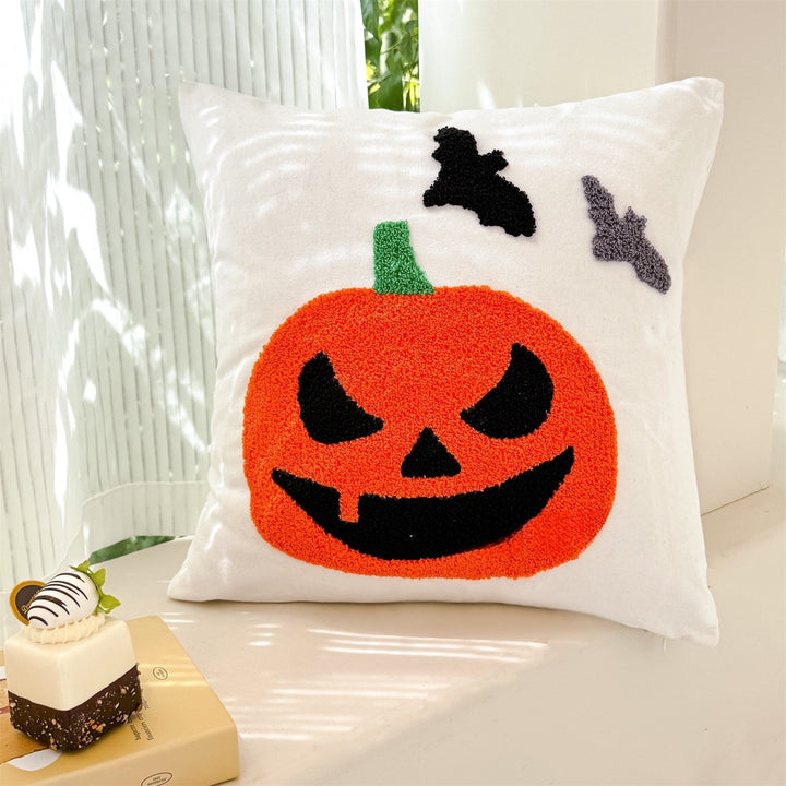Playful Pumpkin-Themed Throw Pillow