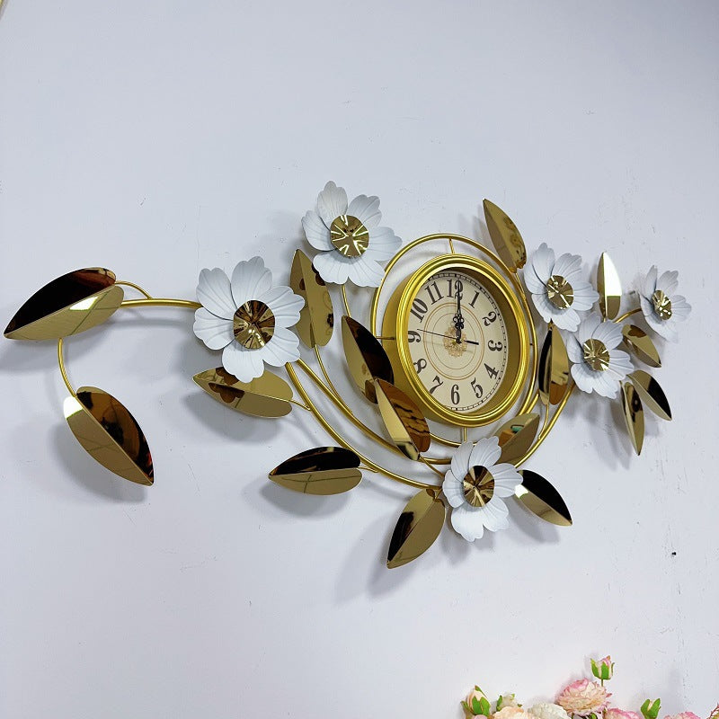 Floral Wall Clock Art Decor
