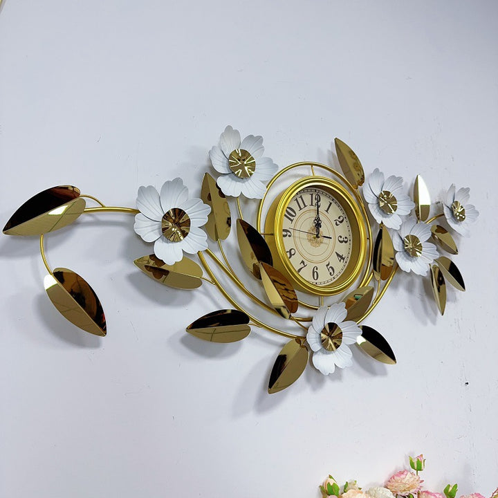 Floral Wall Clock Art Decor