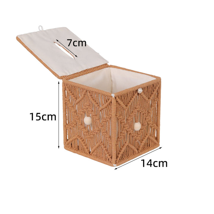 Macrame storage box