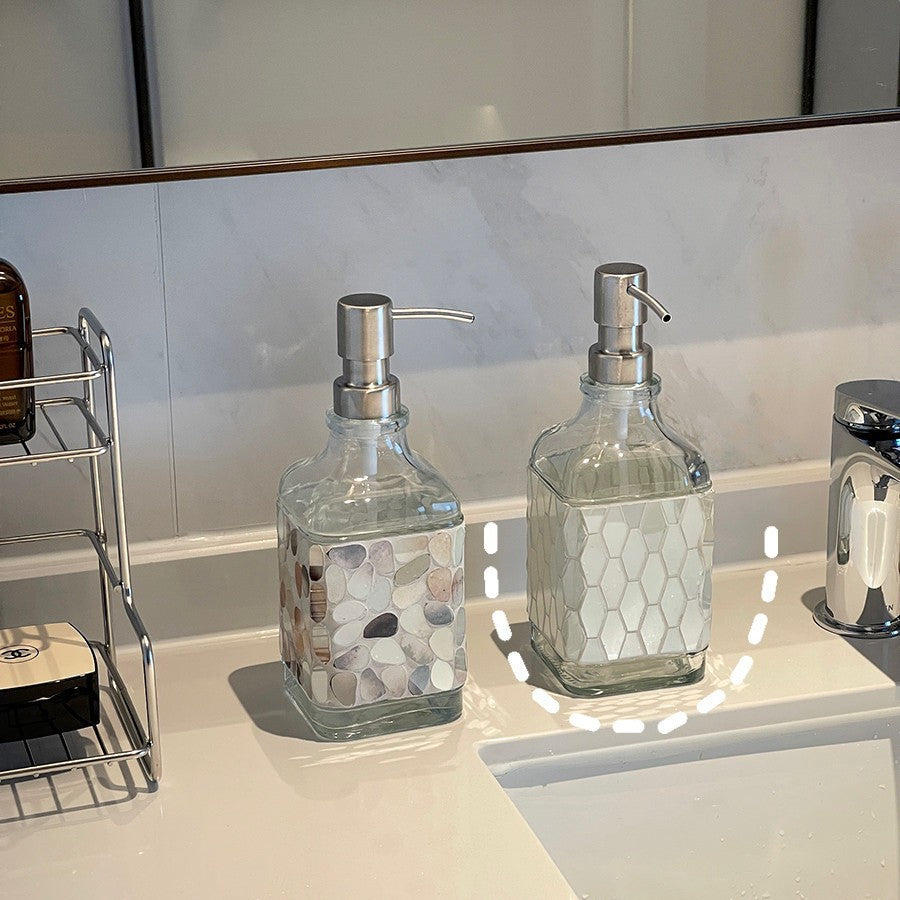 Artistic Glass Soap Dispenser Set