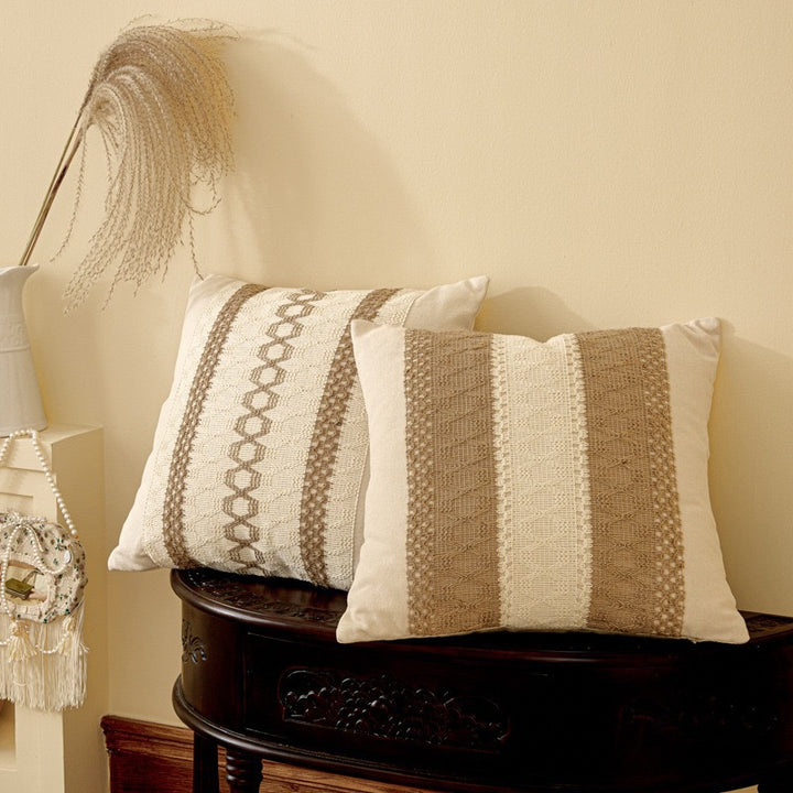 Textured Knitted Throw Pillow