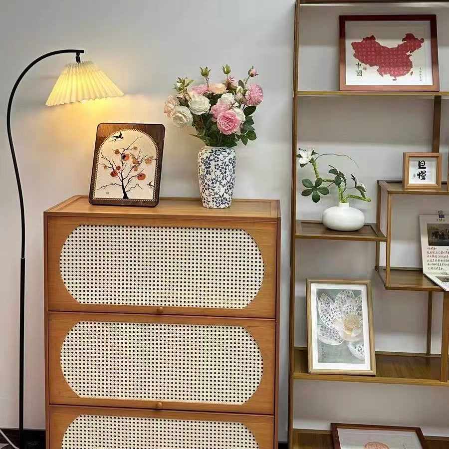 Modern floor lamp with folded shade