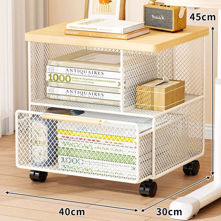 Low-Profile Rolling Printer & Office Equipment Stand with Open Storage Shelf and Smooth Swivel Casters